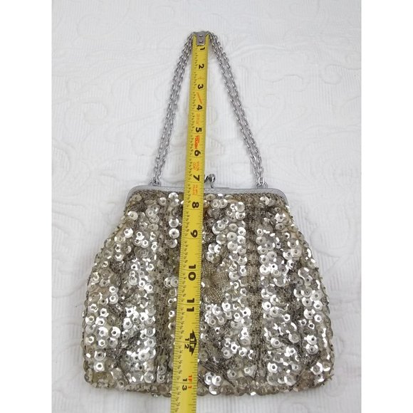 Vintage cocktail/ formal /evening sequined handbag made in Hong Kong - Picture 10 of 12